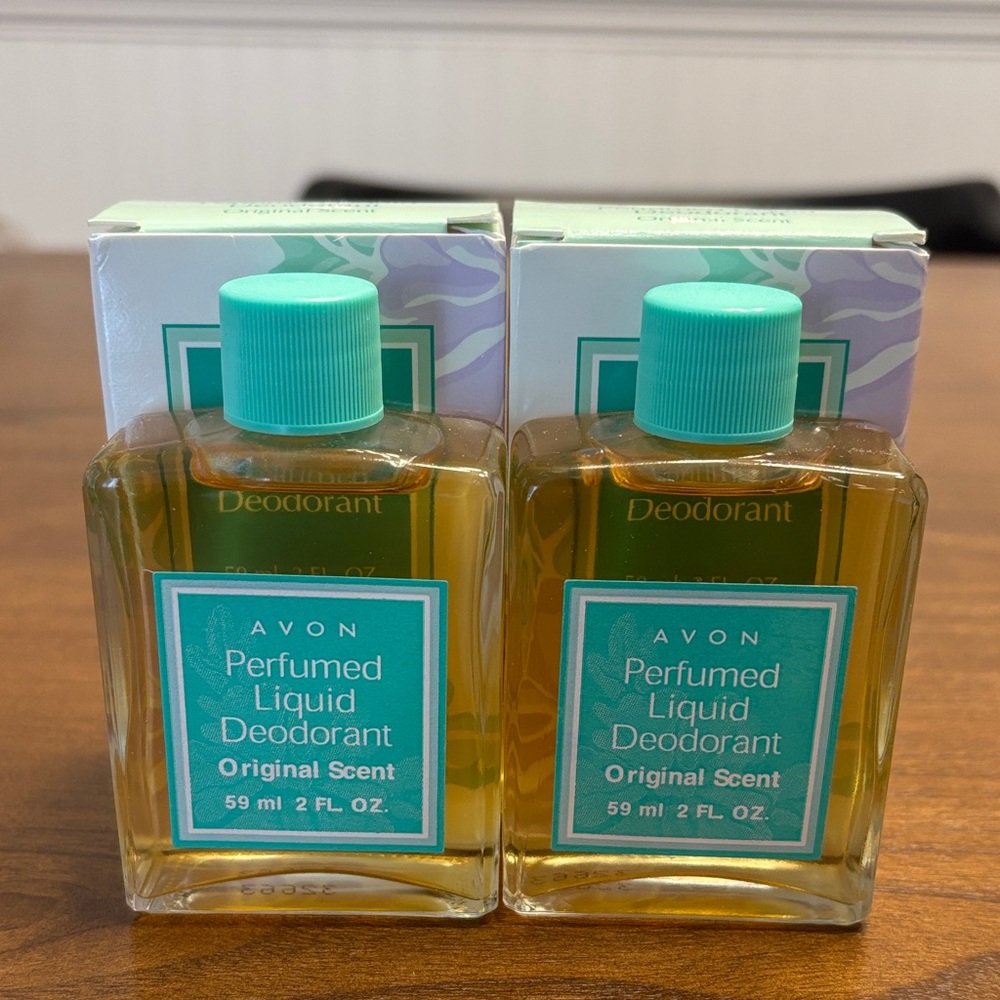 Lot of 2 Vintage Avon Perfumed Liquid Deodorant Original Scent New Old Stock